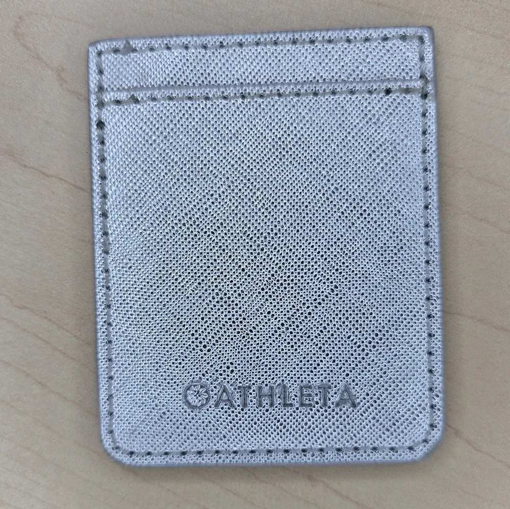 Athleta Metallic Silver Card Holder For Phone‎